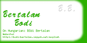 bertalan bodi business card